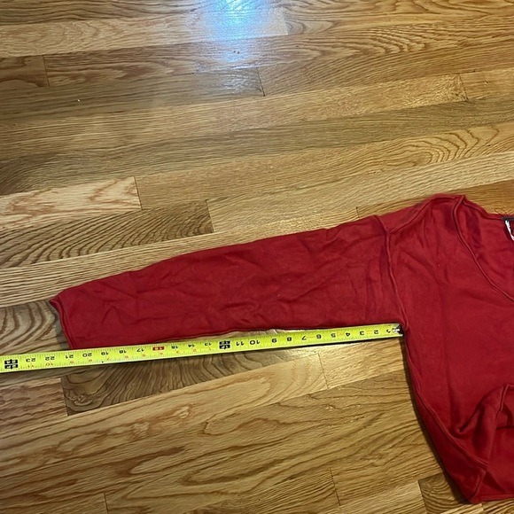 NWT Free People Harmony Cashmere V Sweater in Red. Size Small - Picture 11 of 15